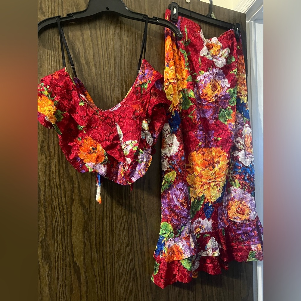 Fashion Nova Red Floral Dress